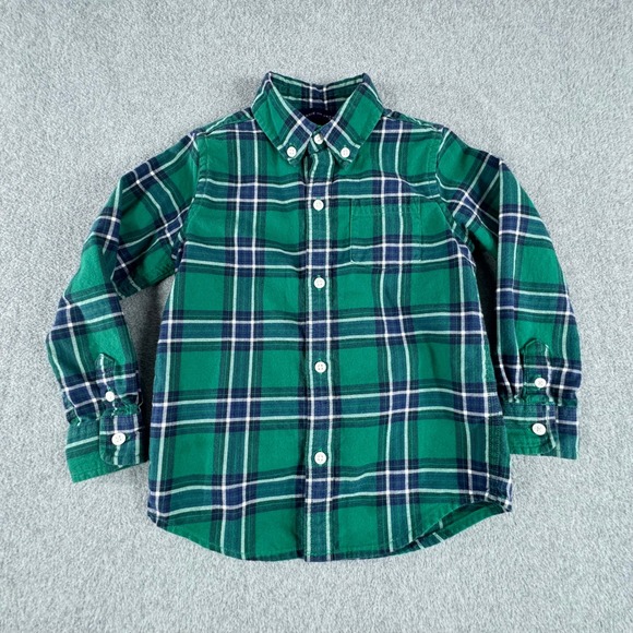 Janie and Jack Other - Janie and Jack Shirt Boys 3 3T Blue Green Plaid Button Down Long Sleeve